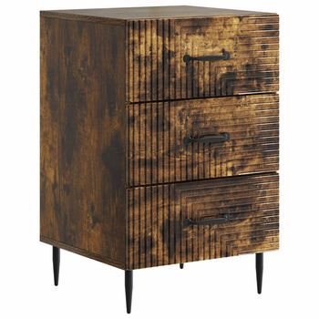 Armario De Noche Con Cajón Roble Ahumado 43 X 41 X 66,5 Cm Vidaxl