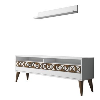 Mueble Tv Con Estante Line Blanco