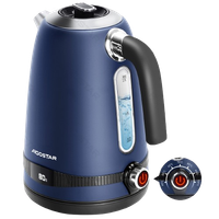 aigostar lori - hervidor de agua electrico con regulador de temperatura 40c a 100c tetera electrica acero inox 17 l 2200w con pantalla led mantener caliente 2h libre de bpa azul marino