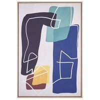 lienzo cuadro de pared 93 x 63 cm marco mdf sintetico figuras abstractas geometrico multicolor frisa