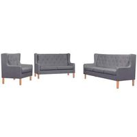 conjunto de sofas 3 piezas tela gris vidaxl