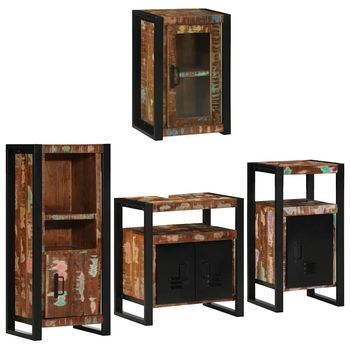 Juego De Muebles De Baño 4 Uds. Multicolor 55 X 35 X 60 Cm Vidaxl
