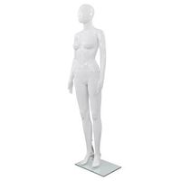 maniqui de mujer completo base de vidrio blanco brillante 175cm vidaxl