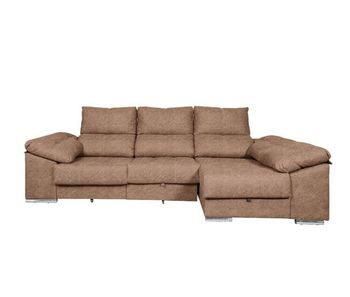 Sofa cama chaise longue yago 275cm. reclinable, con arcon +2 pufs
