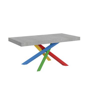 Mesa Extensible 90x200/304 Cm Volantis Cemento Estructura Multicolor 4/b