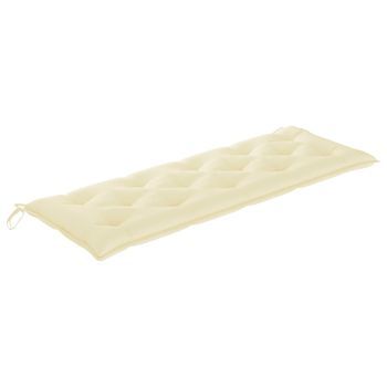 Banco De Jardín | Banco De Exterior | Silla De Jardín Apilable Con Cojín Madera Maciza De Teca 159 Cm