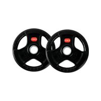 ozio fitness 2 discos de pesas 10 kg 30 mm de 3 agarres con recubrimiento de caucho musculacion