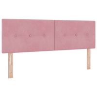 cabeceropanel de cabecero led con tiras led manual rosa 160 cm terciopelo
