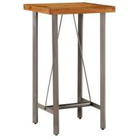 mesa alta de bar teca maciza reciclada 60x60x107 cm