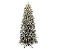 arbol de navidad artificial con 300 led y nieve flocada 180 cm