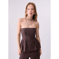 liu jo blusa top jacquard animal para mujer