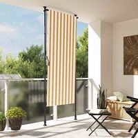 persiana enrollable - para exterior - acero y poliester - naranja y blanco 100x270cm