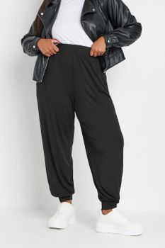Yours Joggers Negros Con Puños En El Bajo, Mujer Curvy Y Tallas Grandes, Yours