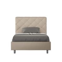 cama doble sin somier acolchada 140x210 cuero sintetico gris paloma priya