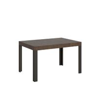 mesa extensible 90x140244 cm efecto madera nogal hierro