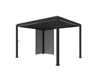 pergola bioclimatica 3x4m de aluminio  1 persiana de 1m  1 persiana de 13m triomphe 3x4m  accesorios antracita 392x301x257 cm