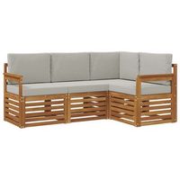 conjunto de sofas de exterior 4 uds gris natural y claro vidaxl