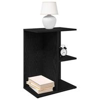 set de 2 mesitas de noche - mueble de dormitorio - madera de ingenieria - roble negro 465x29x61cm