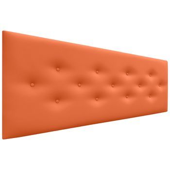 Dhome Cabecero De Polipiel Con 3 Hileras Intercaladas De Botones Cabezal Tapizado Cama Lujo (naranja, 145cm)