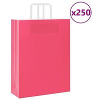 bolsas de papel kraft con asas 250 uds rosa 32x12x42 cm cfw123461