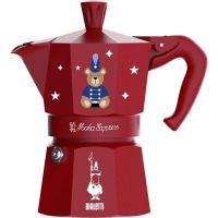 cafetera italiana bialetti moka express 015 l 3 tazas aluminio roja