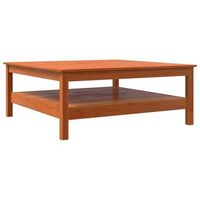 mesa de cafe - mesa de centro madera maciza de pino marron cera 100x100x40 cm