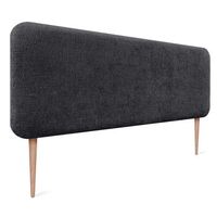 dhome cabecero tapizado en lana liso con patas redondeado para pared acusticos cabeceros absorbentes cabezal cama dormitorio negro 135cm