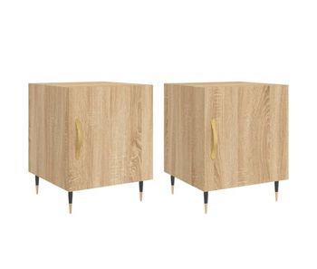 Vidaxl mesitas noche 2 uds madera ingeniería roble sonoma 40x40x50 cm