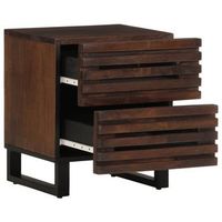 mesita de noche  mesilla de noche de madera maciza de mango 40x34x46 cm