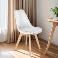 6 sillas de comedor asiento acolchado ergonomicas y estables blanco