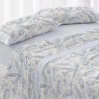 juego de sabanas 50 algodon diseno tropical lavanda 135 x 190200 cm - lavanda - burrito blanco