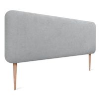 dhome cabecero tapizado liso redondeado tela con patas para pared acusticos cabeceros absorbentes cabezal cama dormitorio gris claro 150cm