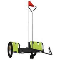 remolque para bicicletas tela oxford y hierro verde y negro vidaxl