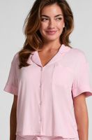 hunkemoller chaqueta de manga corta de jersey essential rosa