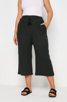 yours culottes negros de estamena de algodon mujer curvy y tallas grandes yours