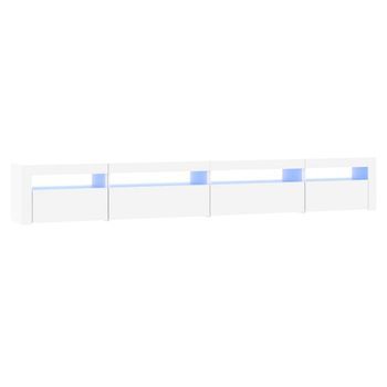 Mueble Tv - Mesa De Tv Con Luces Led Blanco 270x35x40 Cm