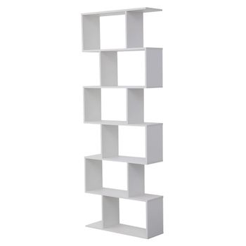 Biblioteca 6 estantes blanca