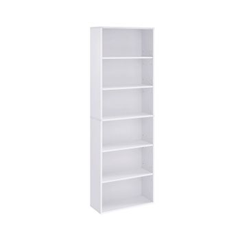 Librería Estantería de 6 Niveles 24 x 60 x 178,5 cm Blanco