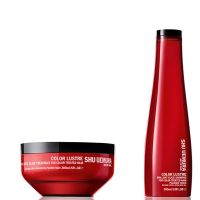 shu uemura art of hair color lustre sulfate free shampoo 300ml and color lustre masque 200ml