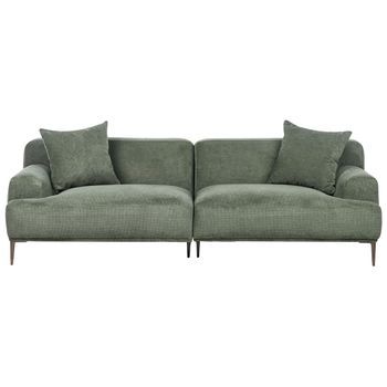 Sofá De 3 Plazas De Tela Sala De Estar De Estilo Moderno Patas De Metal Verde Matila