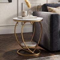 mesa de centro de metal dorado cm o 40x455