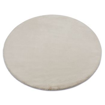 Alfombra Bunny Círculo Beige Imitación De Piel De Conejo Circulo 160 Cm