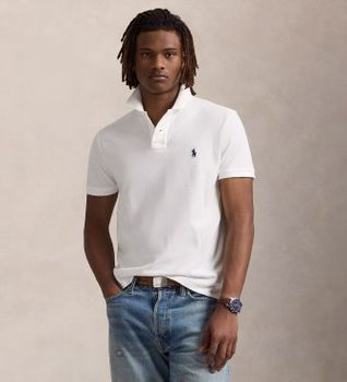 Polo Ralph Lauren para hombre. 710666998002 Polo de piqué Custom Fit blanco (3XL), Casual, Algodón, Manga corta