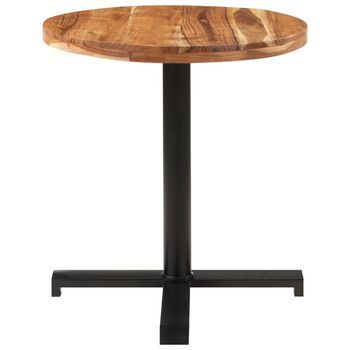 Mesa De Bistró Redonda Madera Maciza De Mango Ø70x75 Cm