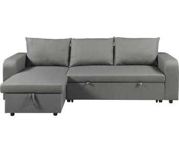 Sofá esquinero reversible/convertible de tela  - 3 plazas - gris