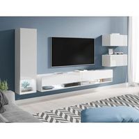 conjunto de muebles de salon amadeo juego de muebles de salon muebles de tv con iluminacion led color blancoblanco brillo