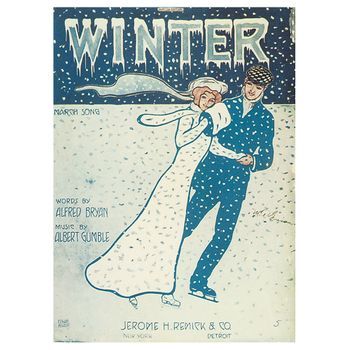 Legendarte - Portada De Música Vintage Winter - Cuadro Lienzo, Impresión Digital Cm. 50x70