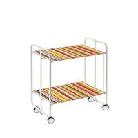carrito auxiliar plegable bauhaus con ruedas - armazon metalico blanco 2 niveles y 4 posiciones ajustables09