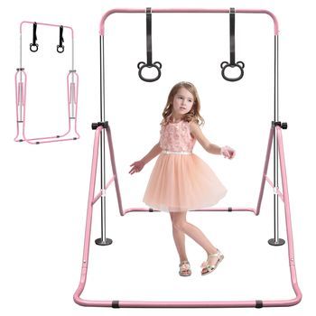Barra De Gimnasia - Equipo De Entrenamiento Infantil - Hierro - Rosa (145x100x130cm)