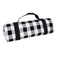 mantel de picnic a cuadros blancos y negros 140x140cm